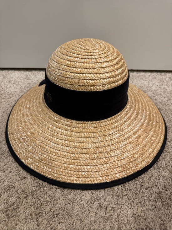 Sun And Sand Accessories - Straw Sun Hat with Black Band and bow